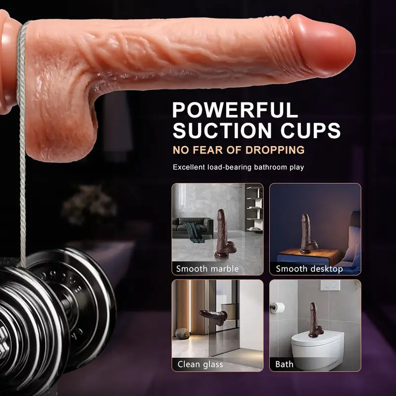 4Inch-1 Retractable T-Body with Rotation, Heat and Remote Control - G-Spot T-Body for Vaginal and Anal Stimulation - 8.66 Inch, USB Powered, Waterproof and Latex Material, Vibrating T-Body | Remote Control T-Body | Waterproof T-Body