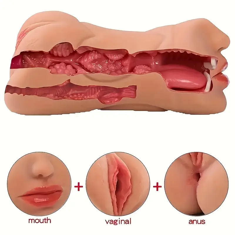 3-in-1 male masturbator, realistic textured adult sex toy, suitable for adult men as a mini touch toy