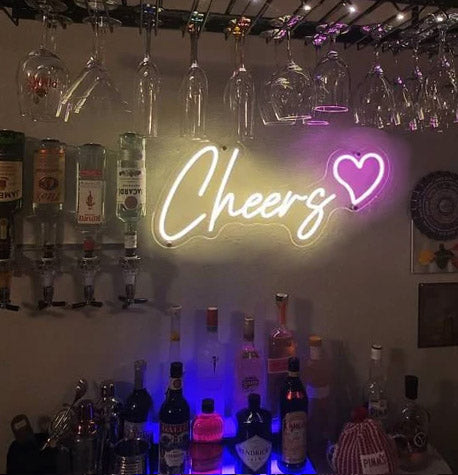 "Cheer" neon sign