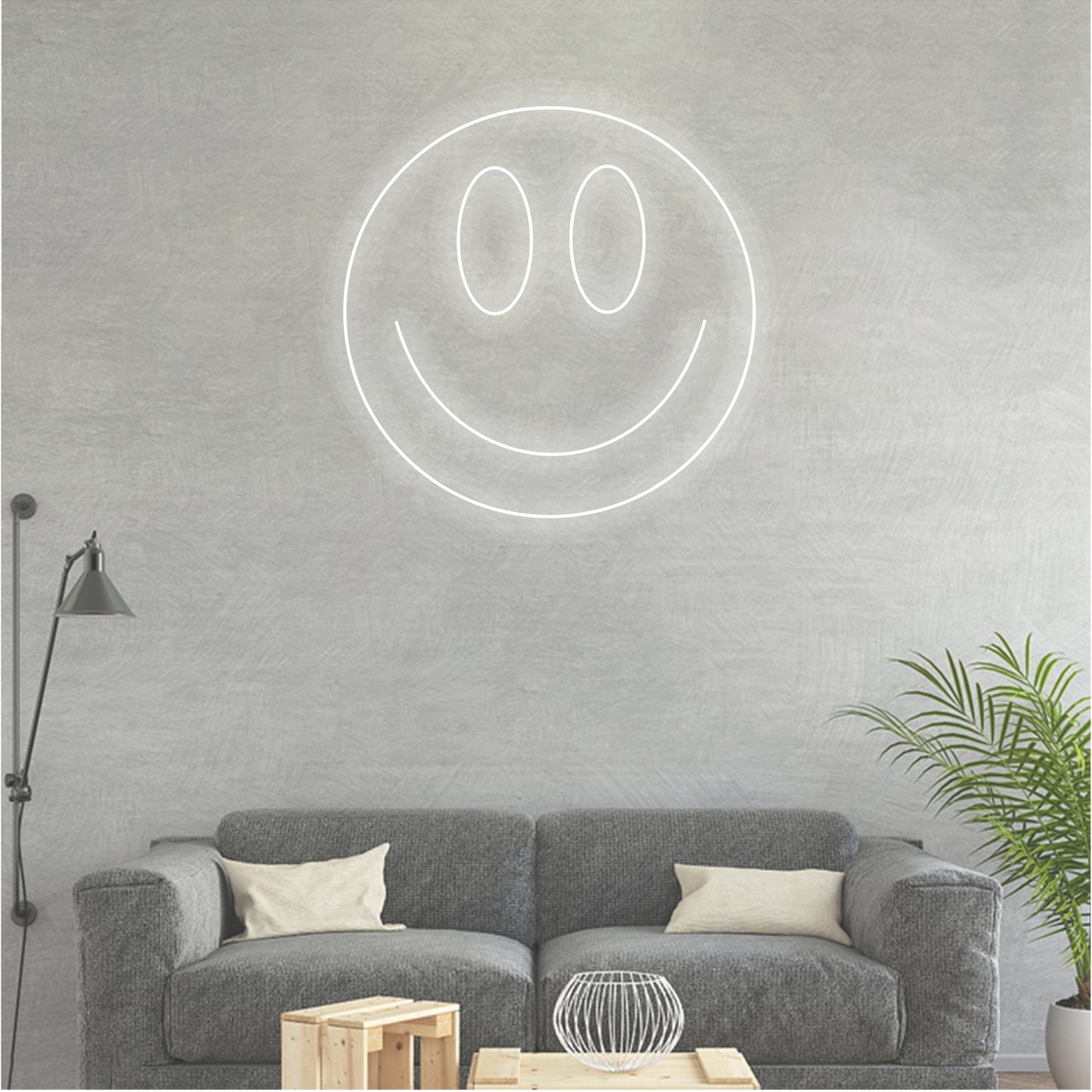 'Smiling Face Neon Sign',House Room neon Light