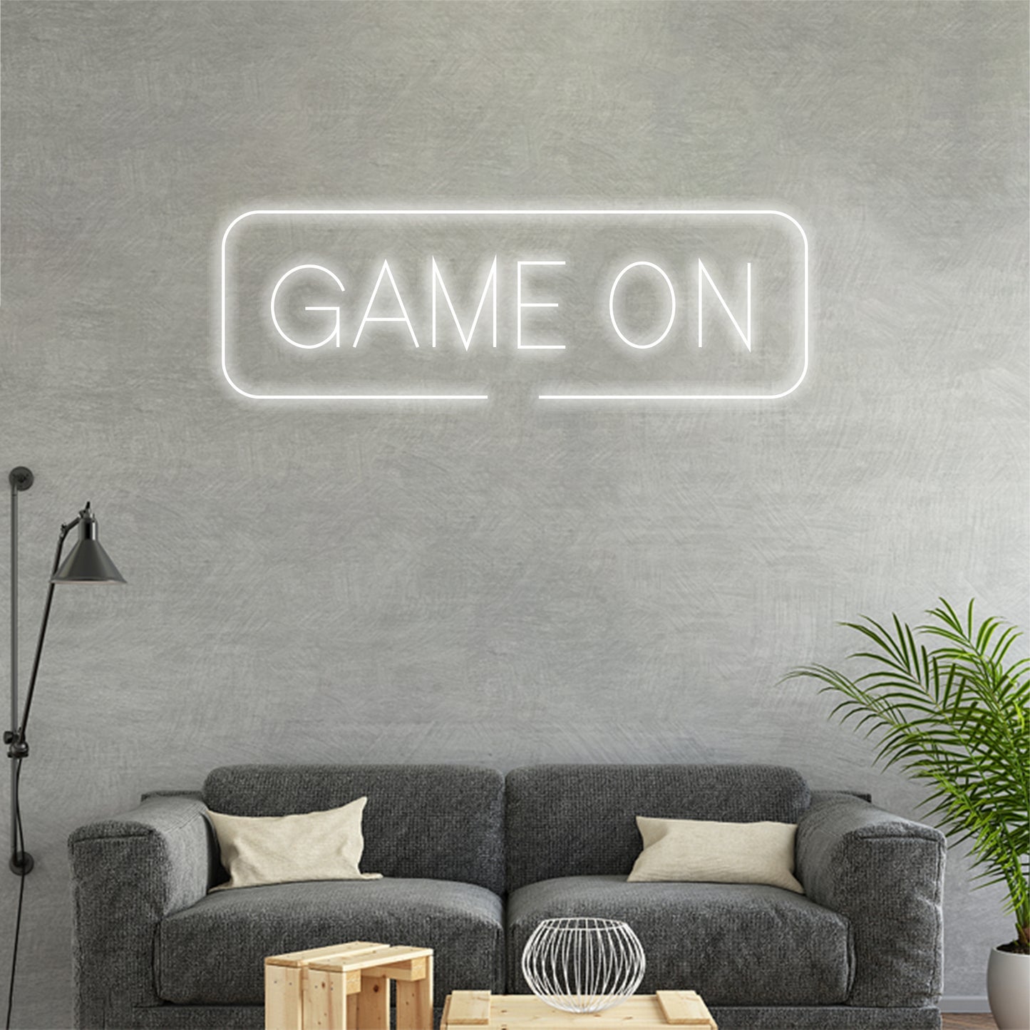 'Game on neon sign' game room decor