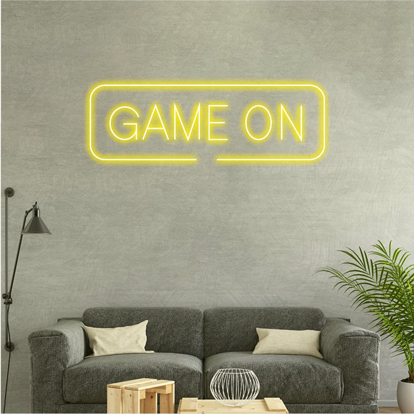 'Game on neon sign' game room decor