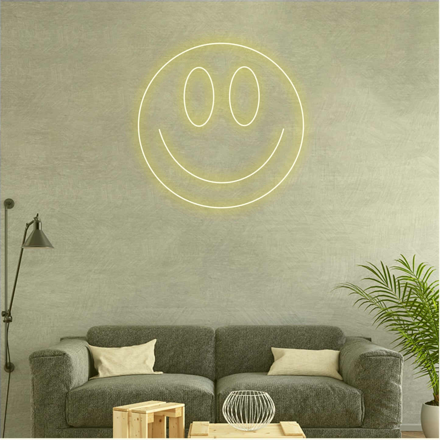 'Smiling Face Neon Sign',House Room neon Light