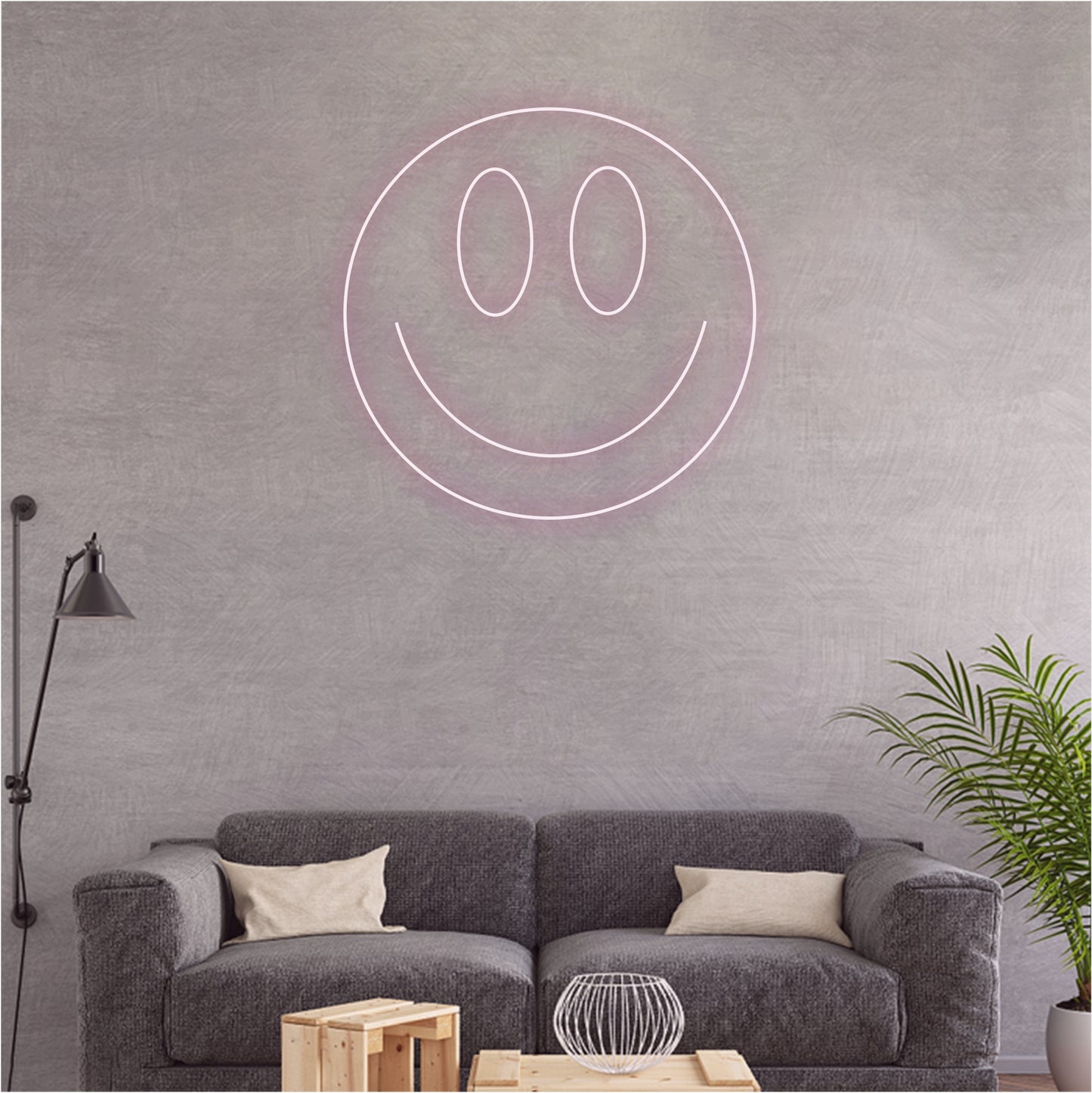 'Smiling Face Neon Sign',House Room neon Light