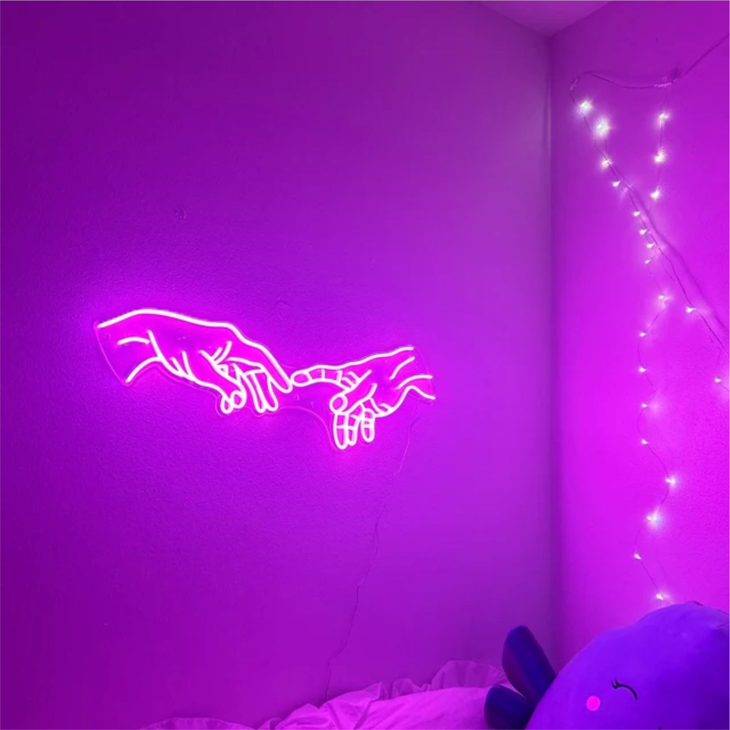 'Hands of God neon sign',House room neon light decor