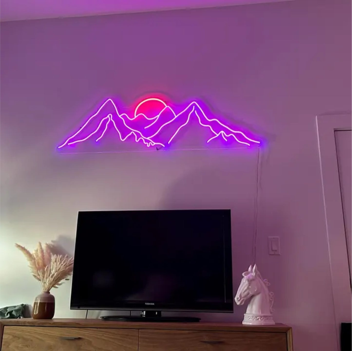 'mountain night light' neon sign