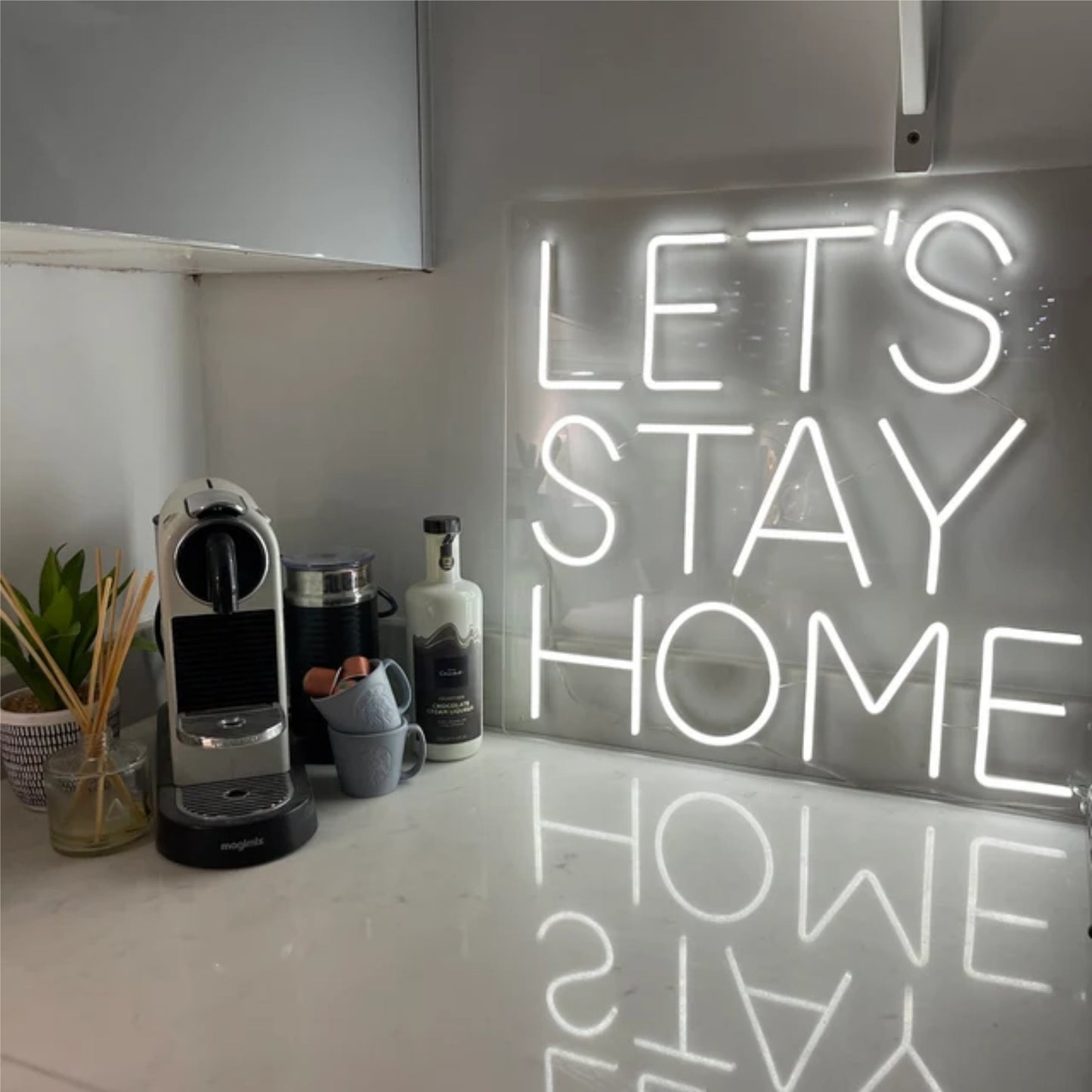 LET'S STAY AT HOME Neon Sign,Bedroom Neon Lights