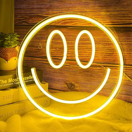 'Smiling Face Neon Sign',House Room neon Light