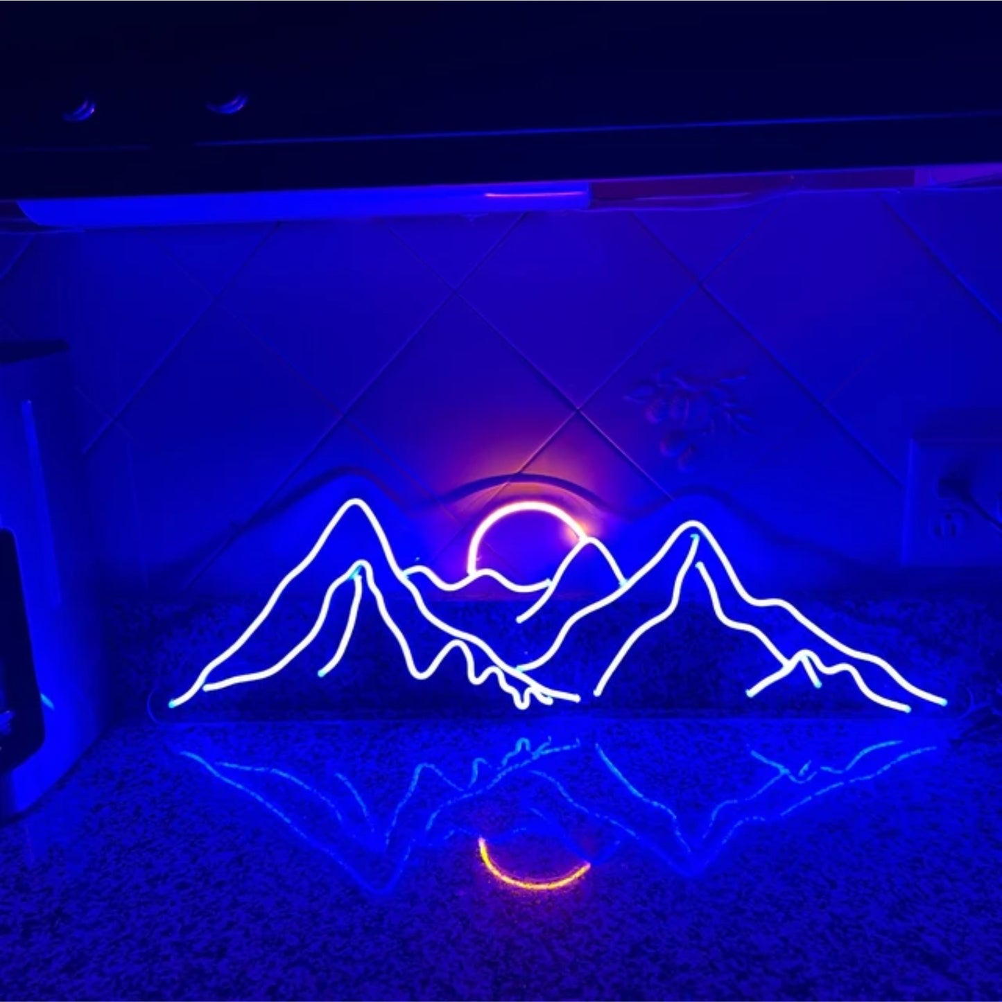 'mountain night light' neon sign