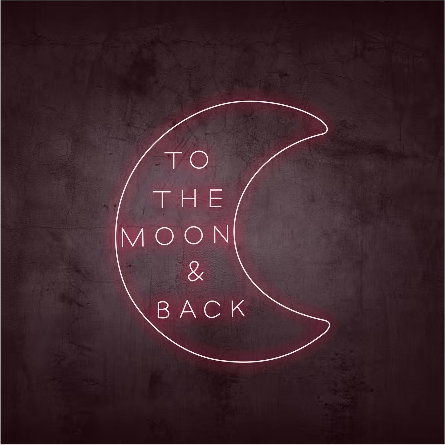 'To the moon & back' mirror surface neon sign