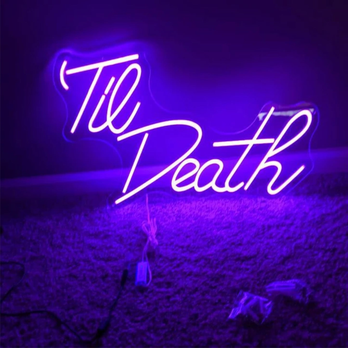 'Til Death Neon Sign,Wedding  Neon Sign Lights Room Decor