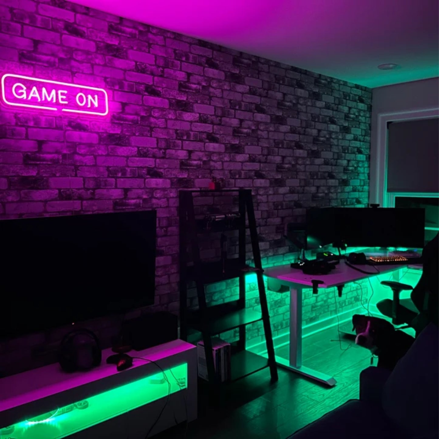 'Game on neon sign' game room decor