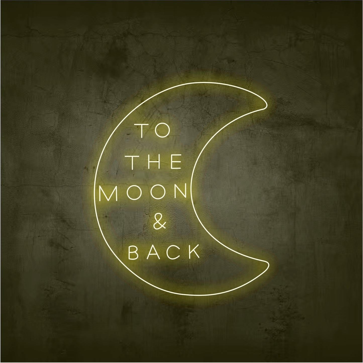 'To the moon & back' mirror surface neon sign