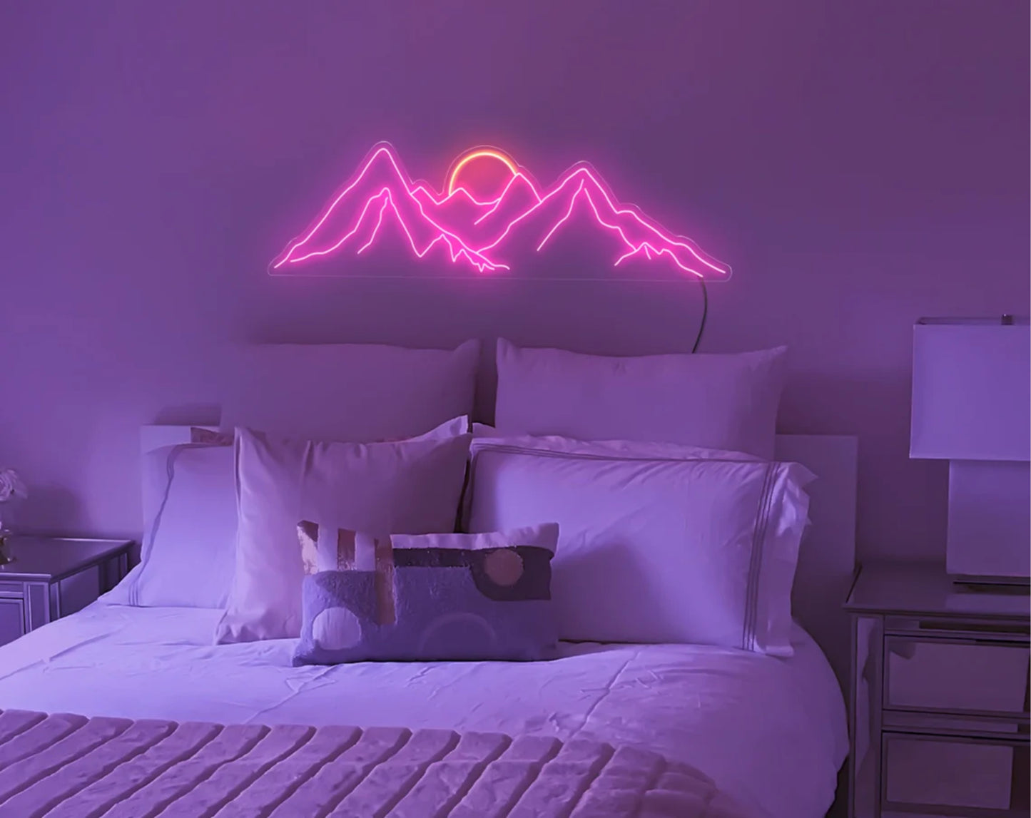 'mountain night light' neon sign