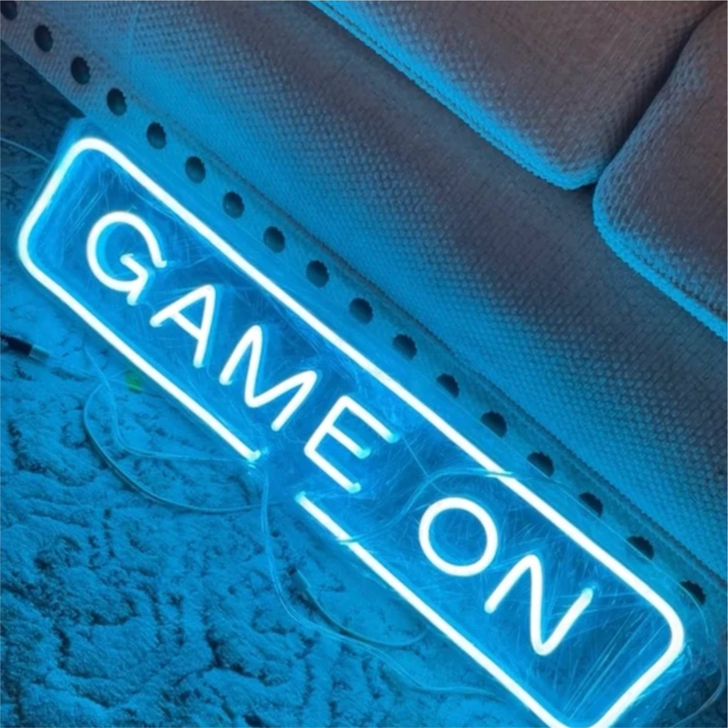 'Game on neon sign' game room decor