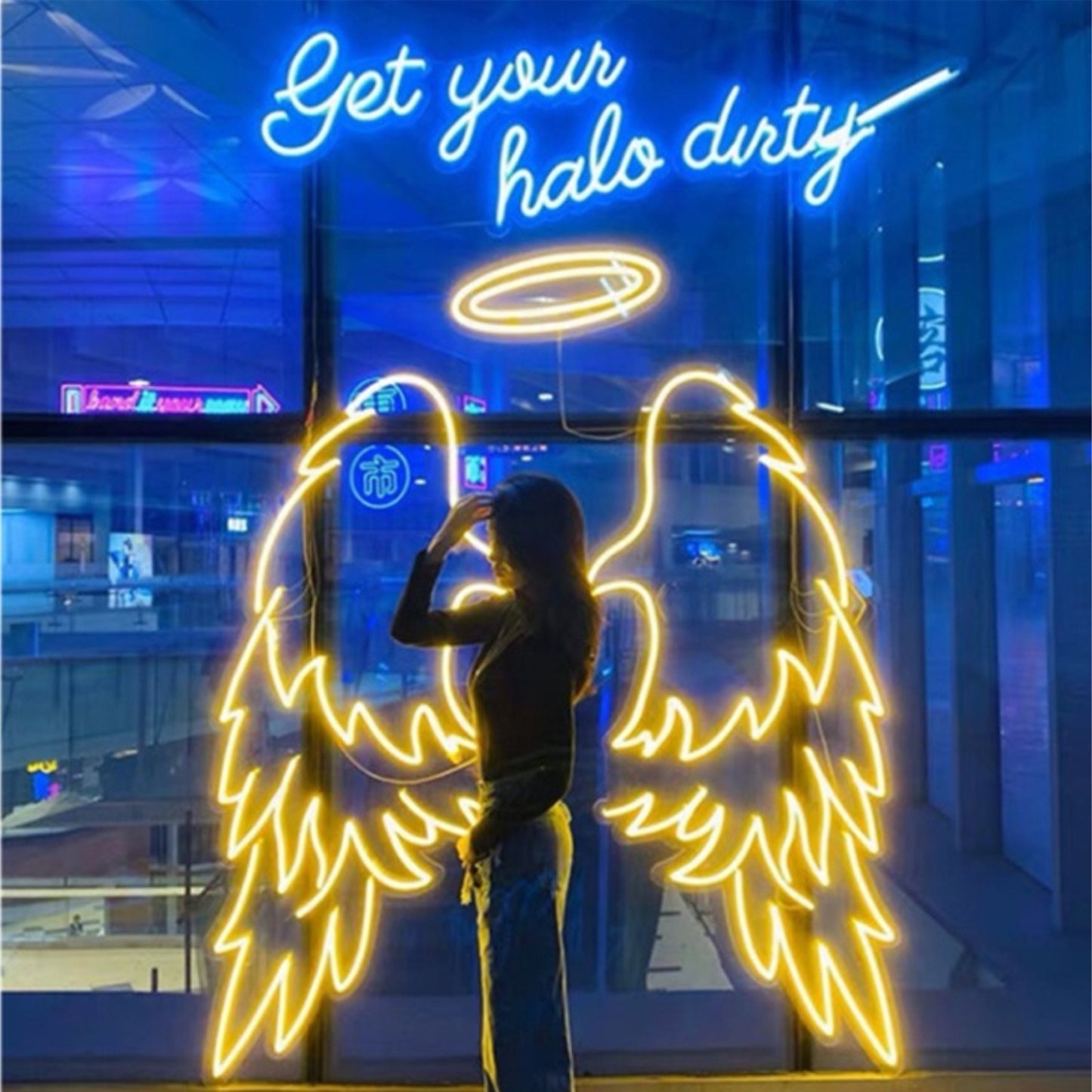 'Angel's wings Neon Sign' Room Neon Light Decor